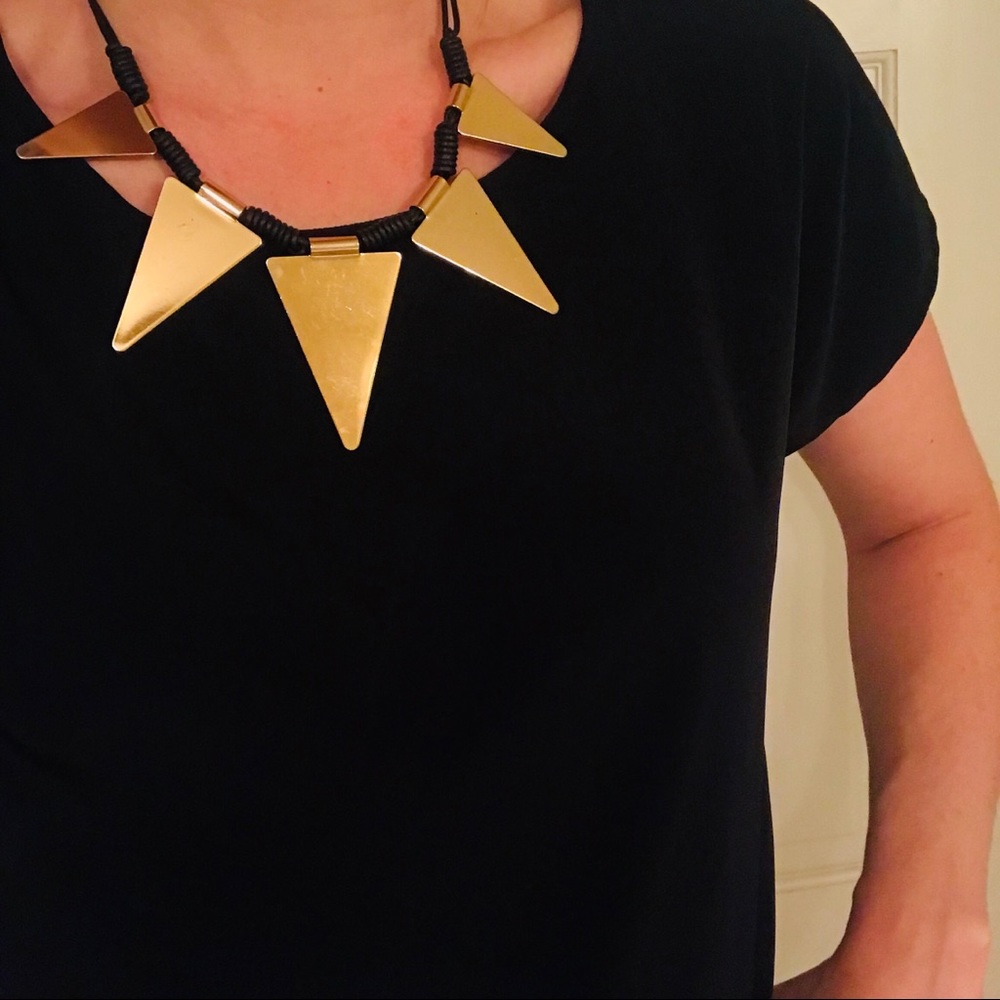 Gold & Black Triangle Necklace